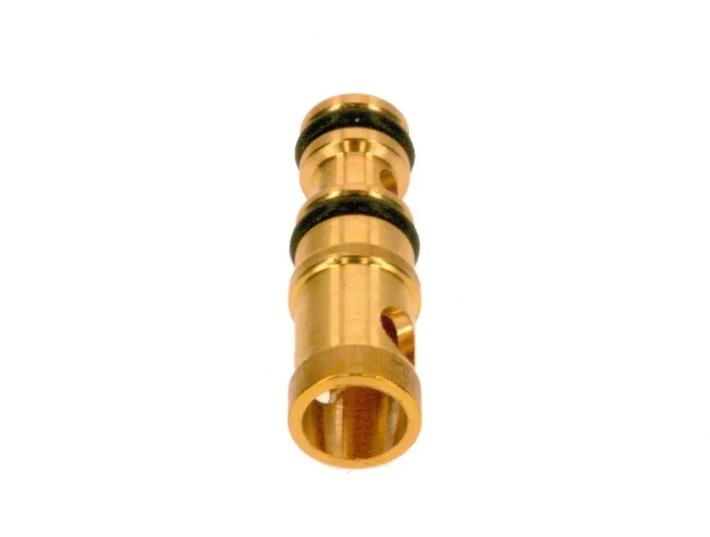 Goldfarbener Venturi mit mehreren Ringen und Öffnungen, hergestellt von Bosch. Das Produkt zeigt Details zur Konstruktion, einschließlich Dichtungsringen.